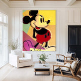 Large Pop Art Painting The art of Mickey Mouse, Andy Warhol, Fine Pop Wall Art For Sale