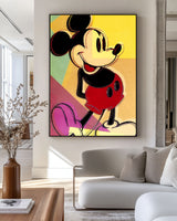 Large Pop Art Painting The art of Mickey Mouse, Andy Warhol, Fine Pop Wall Art For Sale