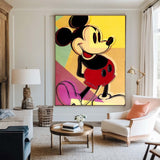 Large Pop Art Painting The art of Mickey Mouse, Andy Warhol, Fine Pop Wall Art For Sale