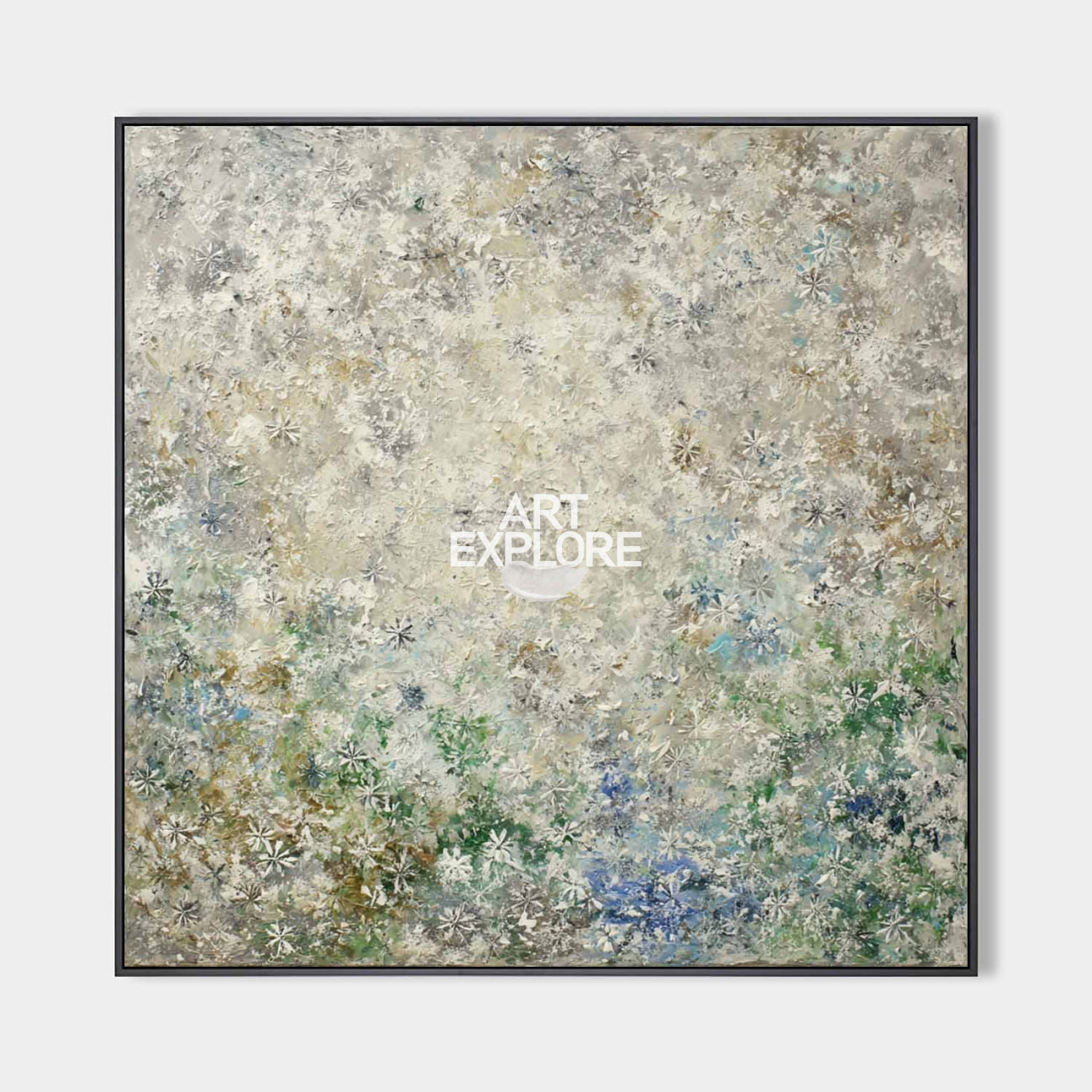 Large Sage Green Minimalist Wall Art, Handmade Textured Oil Painting – ArtExplore
