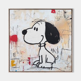 Large Snoopy Graffiti Oil Painting Snoopy Graffiti Wall Art Modern Texture Snoopy Painting For Sale