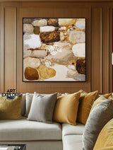 Large Square Brown Rock Painting | Minimalist Handmade Texture Canvas ArtExplore