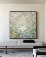 Large Square Sage Green Textured Abstract Painting for Interiors – ArtExplore