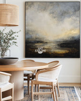 Large Sunset Lake View Landscape | Handmade Textured Canvas Wall Art