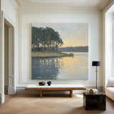 Large Swamp Landscape Oil Painting Lake View Canvas Wall Art Landscape Painting Livingroom Wall Art