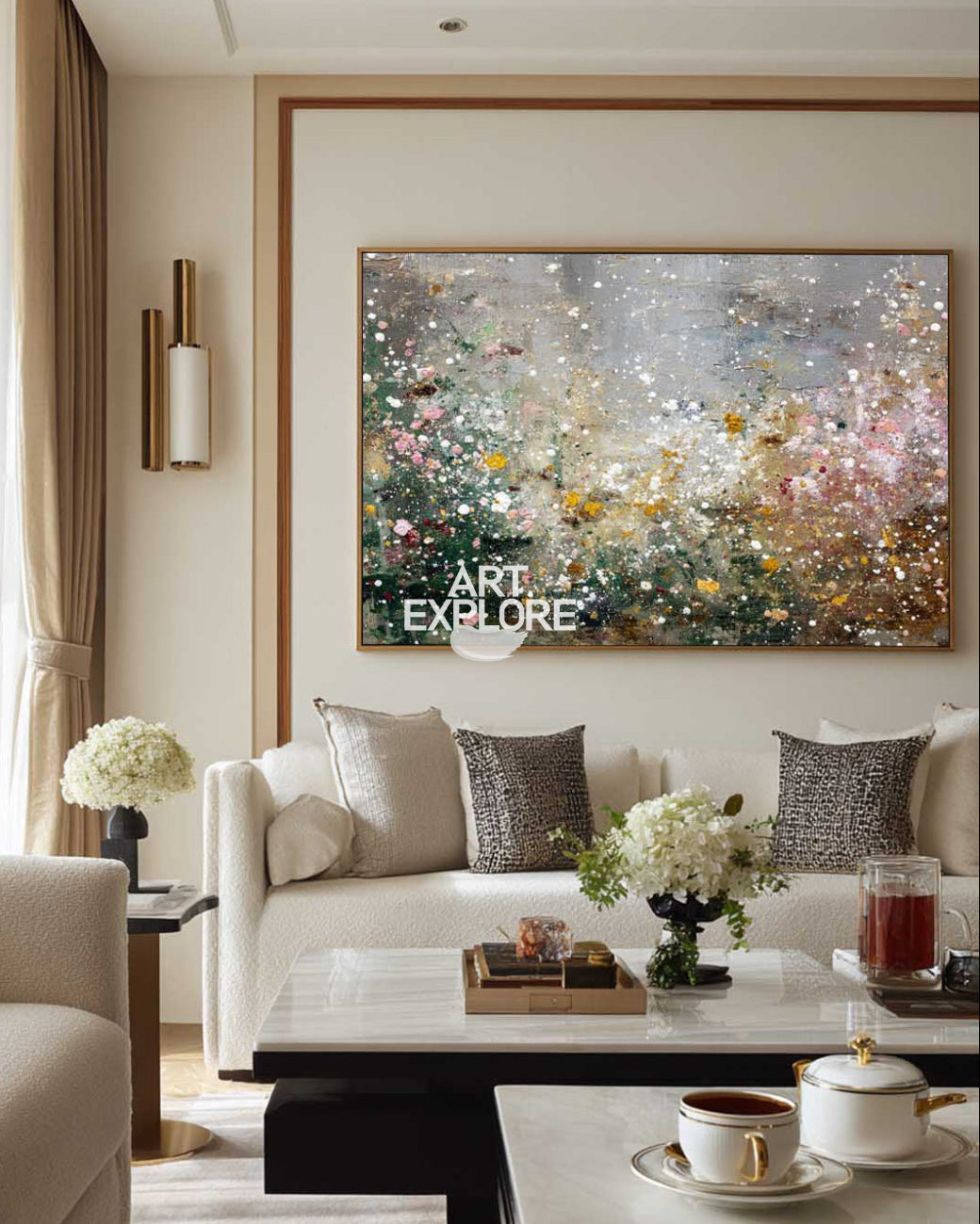 Large Textured Colorful Abstract Art Handmade Canvas Wall Decor | ArtExplore