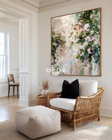 Large Textured Flower Oil Painting, Handmade Abstract Art | ArtExplore