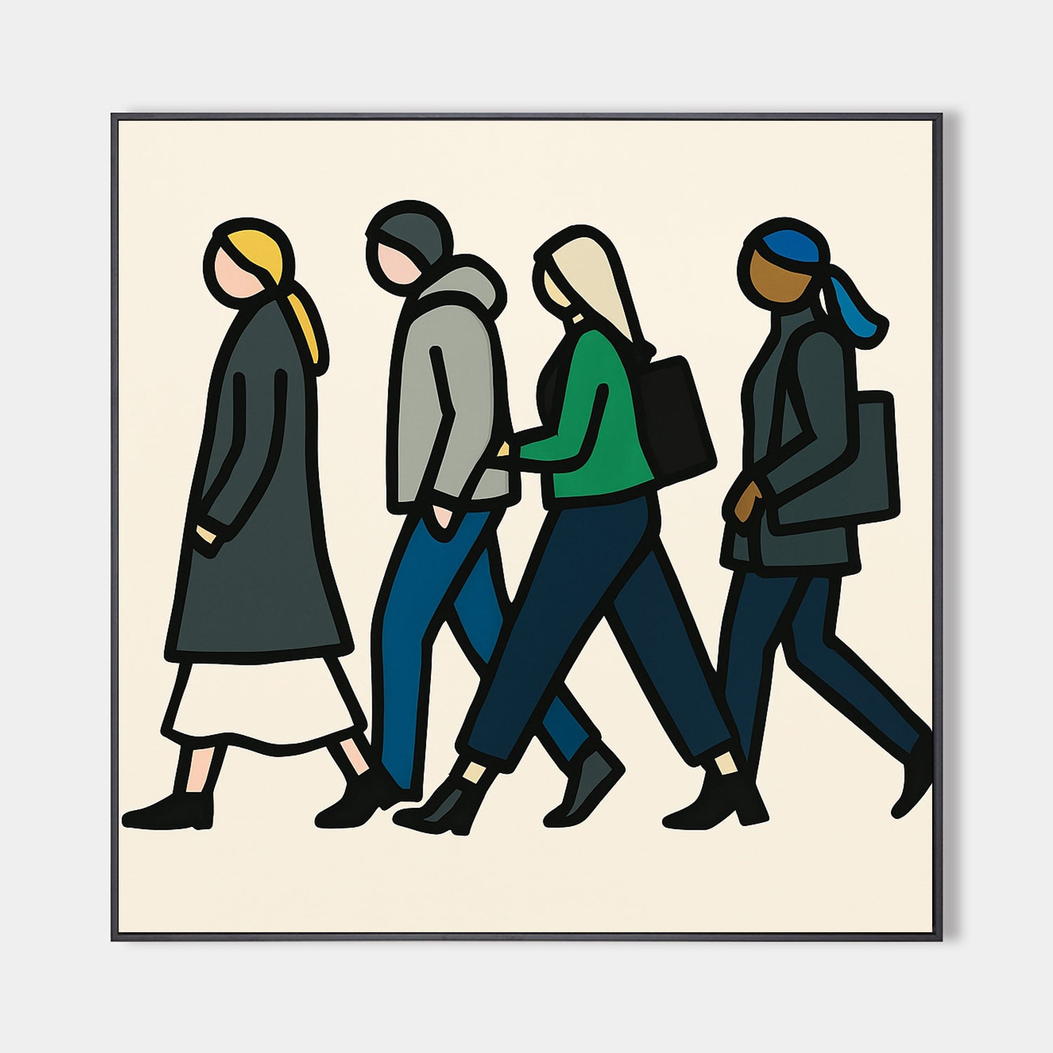 Large Urban Pop Art Canvas Painting – Handmade Modern Wall Decor for Living Room by ArtExplore