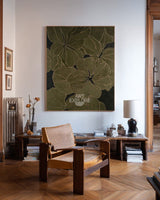 Large Vertical Floral Wall Art in Wabi-Sabi Style, Textured Canvas | ArtExplore