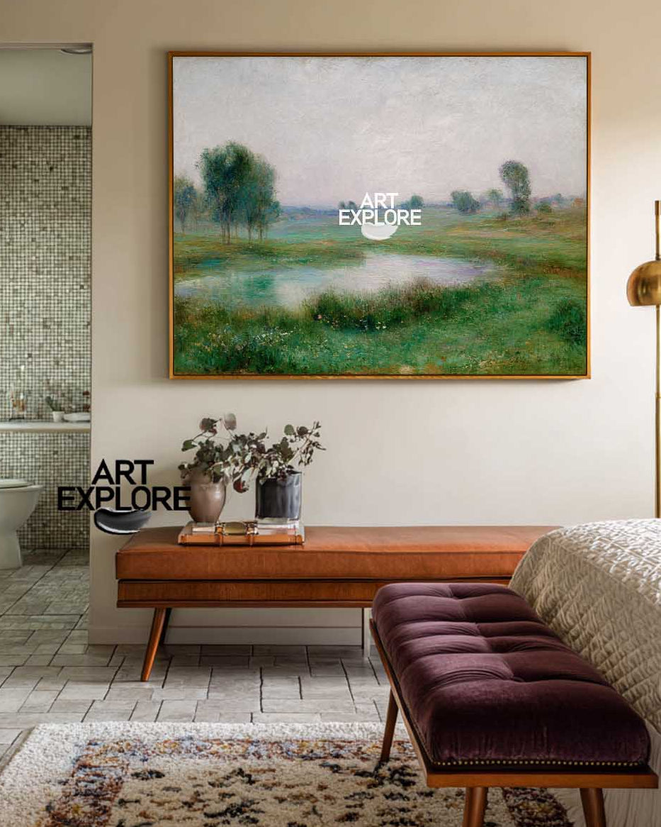 Large Vertical Green Landscape Canvas for Modern Home Wall – ArtExplore