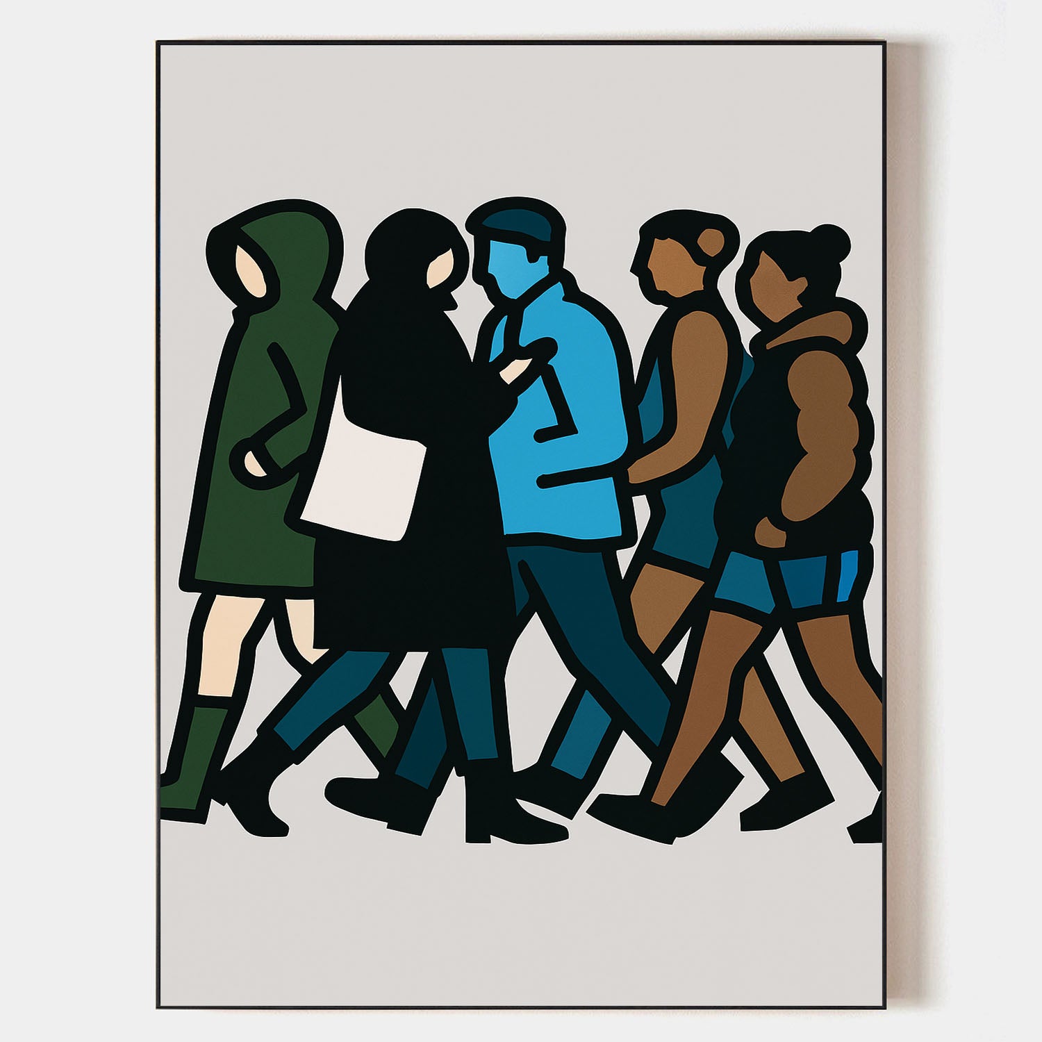 Large Vertical Urban Pop Art on Canvas – Handmade Modern Wall Decor for Living Room, Hallway, Lounge or Office