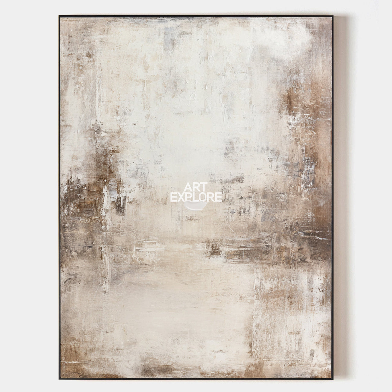 Large Wabi-Sabi Beige Texture Wall Art, Handmade Minimalist Art, Livingroom Wall Art | ArtExplore