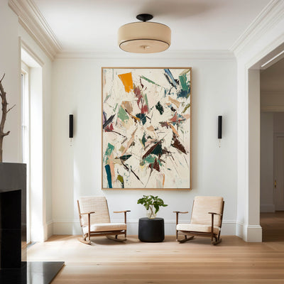 Large Wabi-sabi Beige Painting Beige Abstract Wall Art Beige Texture Artwork For Livingroom