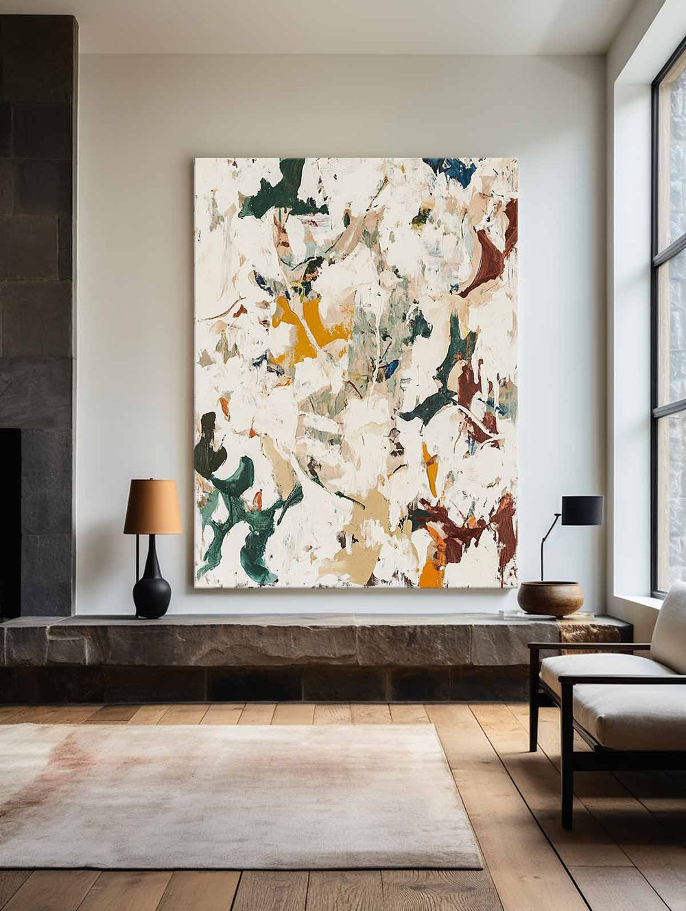 Large Wabi-sabi Beige Texture Paintings Beige Abstract Wall Art Modern Beige Fine Art For Sale