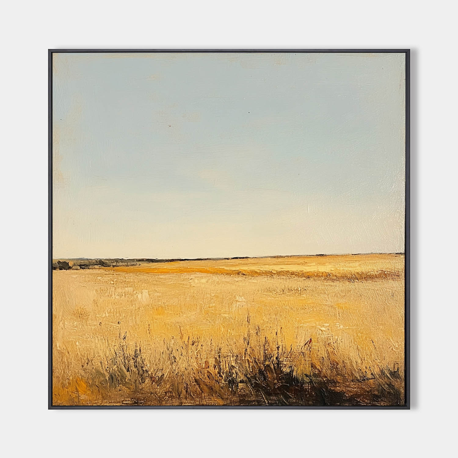 Large Wheat Field Landscape Art Painting Countryside Wall Art Minimalist Wall Art For Livingroom
