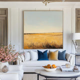 Large Wheat Field Landscape Art Painting Countryside Wall Art Minimalist Wall Art For Livingroom
