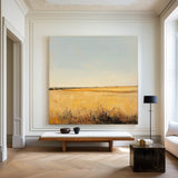 Large Wheat Field Landscape Art Painting Countryside Wall Art Minimalist Wall Art For Livingroom
