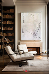 White Abstract Painting White Minimalist Painting Large White Abstract Painting For Sale