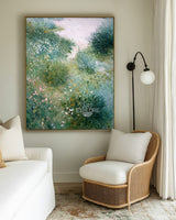 Lush Garden Scenery Wall Art | Handmade Oil on Canvas | Large Wall Decor | ArtExplore