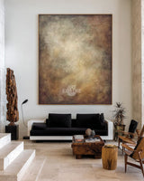 Luxury Brown Texture Painting | Handmade Large Vertical Wall Art ArtExplore