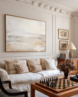 Minimalist Beige Abstract Painting | Large Horizontal Wall Art ArtExplore