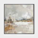 Minimalist Beige Landscape Painting | Large Beige Handmade Texture Wall Art For Sale | ArtExplore