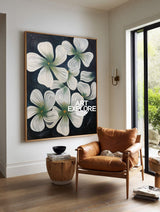 Minimalist Black & White Flower Wall Art for Home Decor | ArtExplore