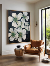 Minimalist Black & White Flower Wall Art for Home Decor | ArtExplore