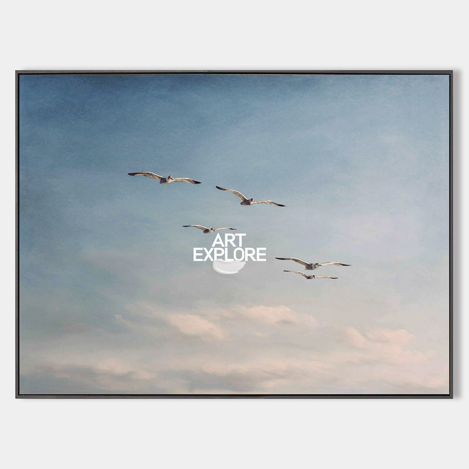 Minimalist Blue Sky Landscape Art | Large Handmade Canvas | ArtExplore