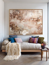 Minimalist Brown Wabi-sabi Painting, Large Horizontal Gradient Texture Art ArtExplore