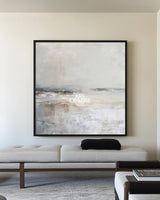 Minimalist Cloudscape Art | Large Square Textured Landscape Canvas Art ArtExplore