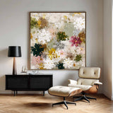 Minimalist Floral Abstract Wall Art, Handmade Oil on Canvas – ArtExplore