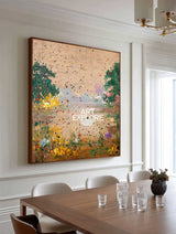 Minimalist Garden Abstract Painting, Handmade Oil on Canvas – ArtExplore