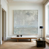 Minimalist Green Texture Painting for Lounge, Office & Hallway | Square Canvas | ArtExplore