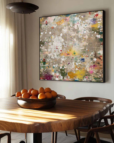 Minimalist Handmade Oil Painting in Brown Tones, Large Wall Decor for Living Room – ArtExplore