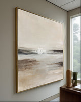 Minimalist Haze Landscape Art | Large Square Texture Painting ArtExplore