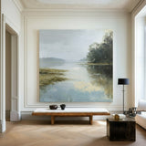 Minimalist Landscape Canvas, Custom Lake View Painting for Walls – ArtExplore