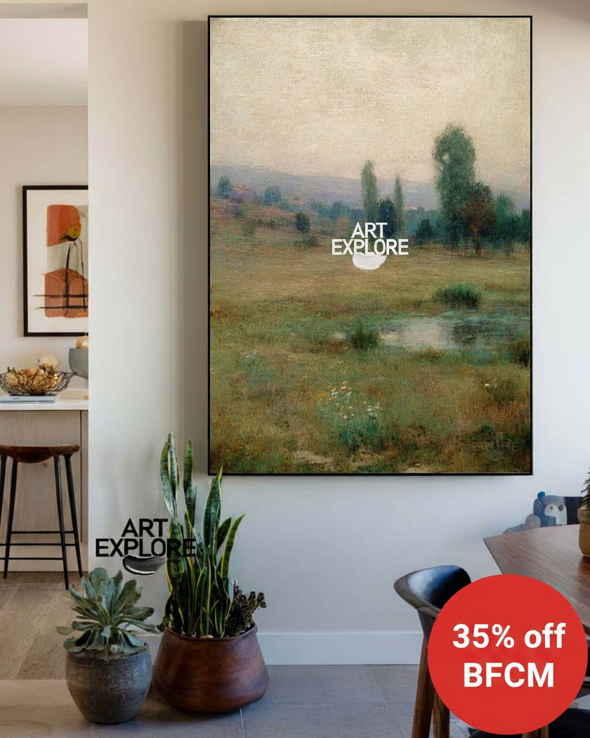 Minimalist Nature Landscape Oil Painting for Large Space Decor | ArtExplore