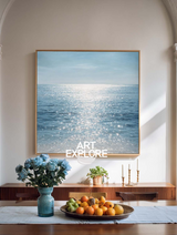 Minimalist Ocean Scene, Large Square Handmade Canvas – ArtExplore