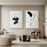 Minimalist Oil Wall Art – Set of 2 Monochrome Abstract Canvas | ArtExplore