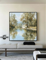 Minimalist River Scene Canvas Art for Living Room Wall – ArtExplore Exclusive