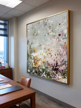 Minimalist Sage Green Abstract Wall Decor, Oil on Canvas – ArtExplore