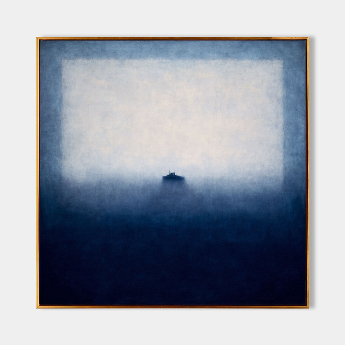 Minimalist Wabi-Sabi Blue Abstract Painting – Large Vertical Canvas for Interiors | ArtExplore