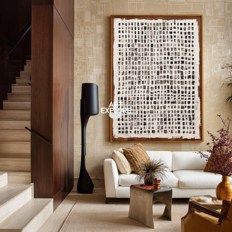 Minimalist Wabi-sabi Painting | Large Modern Wall Art Handmade Textured Canvas for Wall Decor