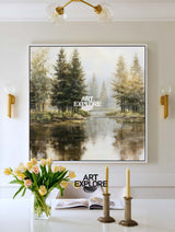 Minimalist Woodland Canvas | Oversized Handmade Nature Wall Décor | ArtExplore