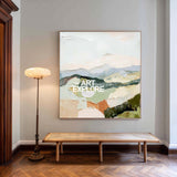 Modern Abstract Hills Painting Large Handcrafted Heavy Texture Statement