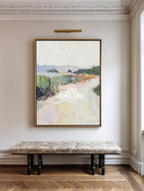 Modern Abstract Mountain Painting Large White Textured Statement