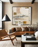Modern Beige Textured Wabi-Sabi | Cozy Minimalist Square Wall Art ArtExplore