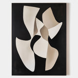 Modern Black And White Canvas Wall Art Wabi-sabi Textured Wall Art Black Minimalist Abstract Wall Art