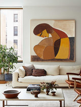 Black and Brown Minimalist Abstract Art Wabi-sabi Wall Art Modern Abstract Painting For livingroom